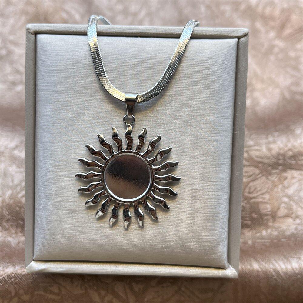 Edelstahl Übertrieben Punk Groß Rund O-förmig Anhänger Halskette Damen Herren Klobig Schlangen Klinge Kette Grunge Steampunk Schmuck