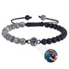 Custom Tiger Eye Photo Bracelet with Frosted Stone