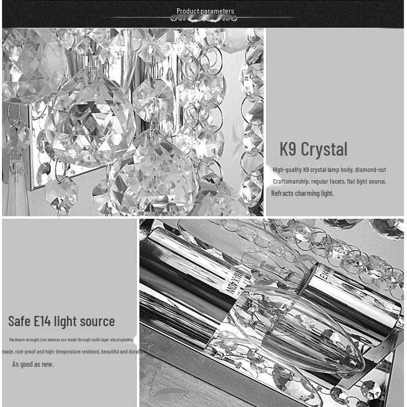 Double Head Modern Crystal Wall Lamp for Bedroom and Living Room