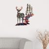 3D Metal Wall Art-Deer Decor Hanging Woodland Scene Art for Indoor and Outdoor Animal