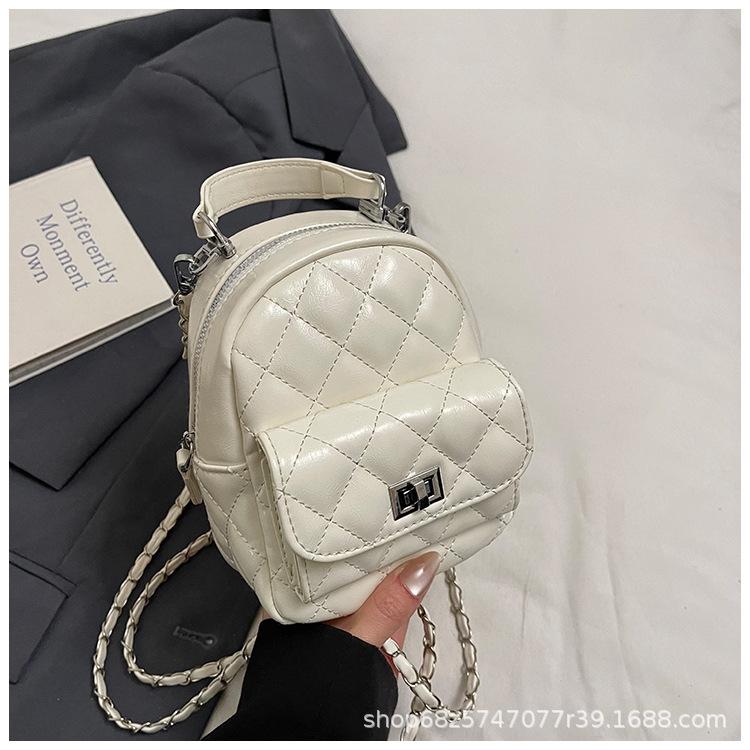 Premium Sense Niche Diamond Backpack Bag Women 2025 New Fashion Versatile Chain Backpack Shoulder Travel Bag Tide