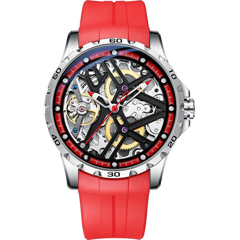 AILANG Nuevo Reloj Hueco Reloj Mecánico Automático Completo Impermeable Reloj de Hombre Correa de Silicona