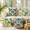 Bohemian Lemon Geometric Pillow Covers Blue Pattern Cushion Covers Zippered For Sofa Living Room Outdoor Home Decor Style