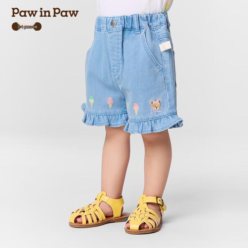 PawinPaw Джинсовые шорты с мультяшным мишкой для девочки 110
