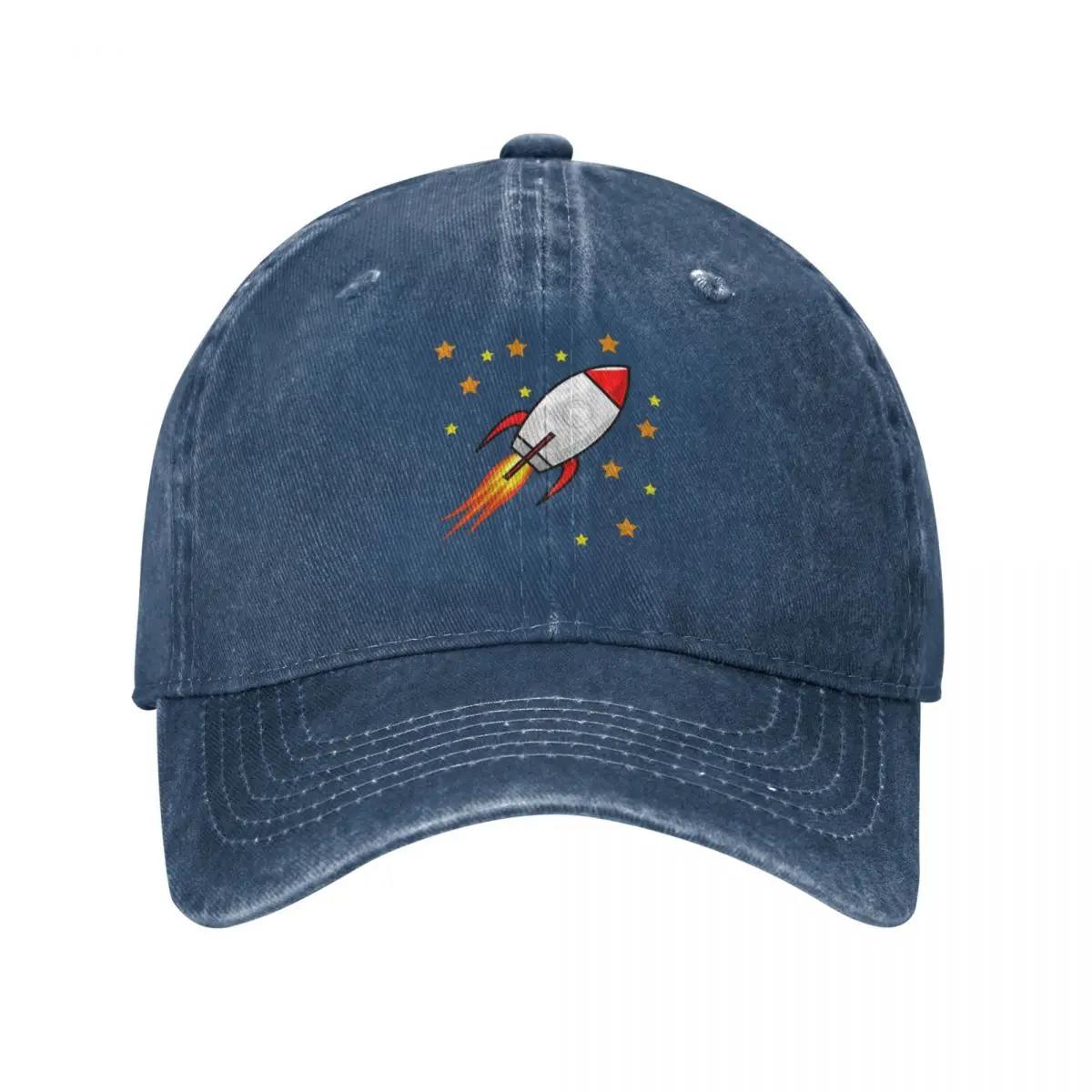 

Cute Rocket Ship in Space Baseball Cap Military Cap Man Fluffy Hat Women Caps Men S