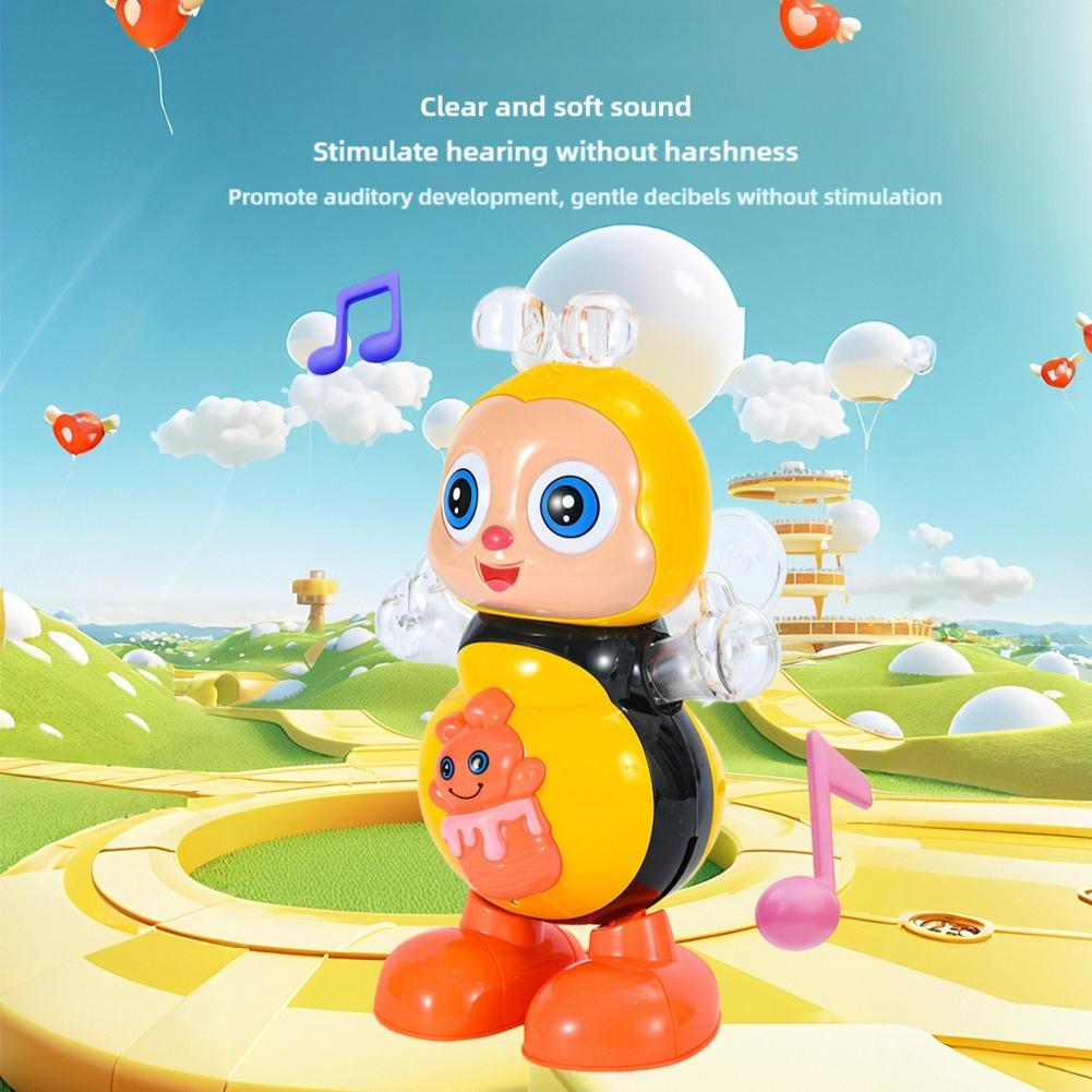 Dancing Bee Electric Toys with Musical and Lights Electronic Cartoon Bee Preschool Learning Toys Dancing animal Bee Singing toy