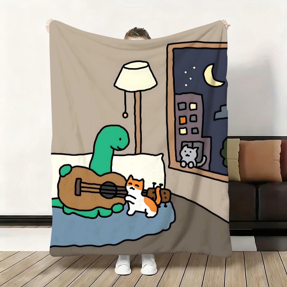 Cartoon Art J-Joguman Throw Flannel Fluffy Soft Blanket Warm Skin-Friendly Throw for Sofa Bed Office Nap Winter