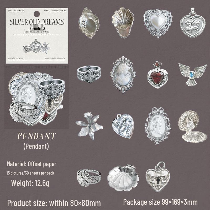 Ketchup Sticker Pack: Silver Gilding Retro Journal DIY Scenery Collage