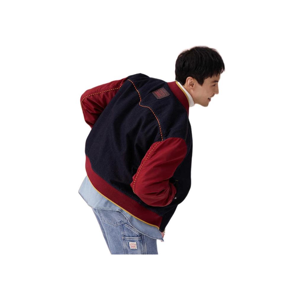 Levis SS25 New Year Limited Edition Patchwork Design Casual Loose Denim Jacket Men Jackets Blue Red 0036C-0000