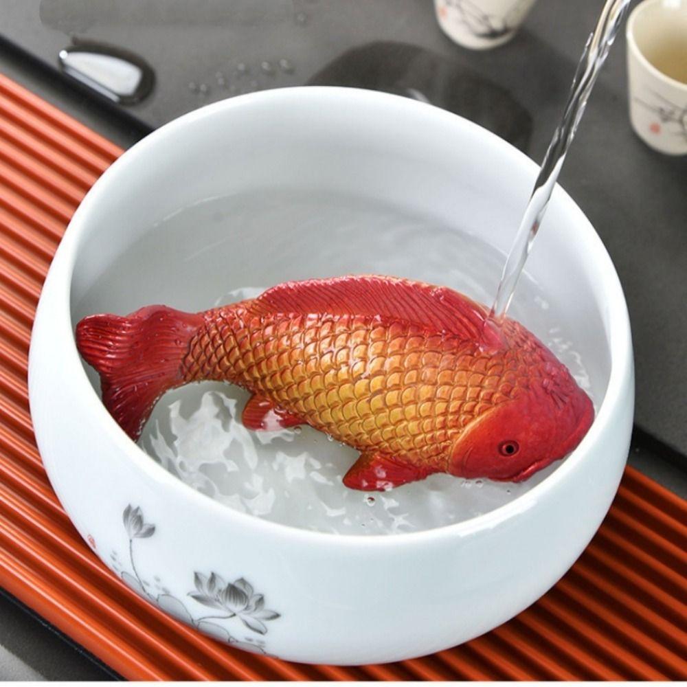 Heat Sensitive Tea Play Decoration Resin Koi Fish Tea Pet for Kung Fu Tea Lovers Gifts