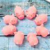 10 Stück Mini Gummi Schwein Baby Badespielzeug Rosa Schweinchen Dekompressions Entlüftungsspielzeug Schwimmende Quetschspielzeug für Babyparty für Kinder