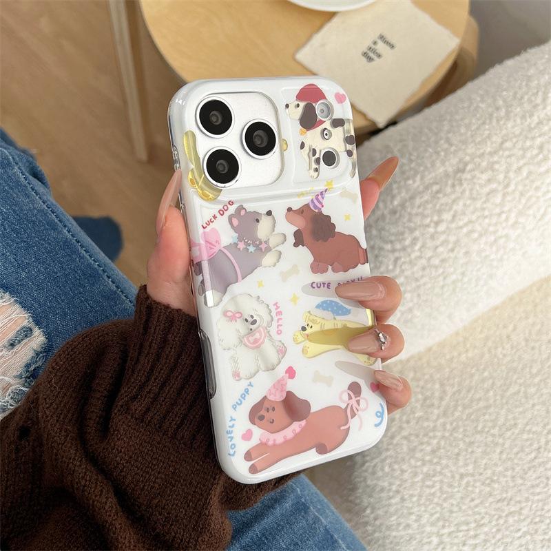 Cartoon Cute Dogs Full Coverage Phone Case for iPhone 13/14/15/16/17 Pro Max