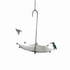 Umbrella Shaped Bird Trough Outdoor Retro Rusty Bird Feeder Bird Bath Hanging Bird Feeder Tray for