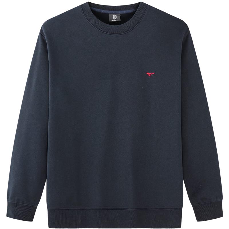 

Qipiwolf Men s Pure Cotton Embroidered Wolf Logo Sweatshirt L