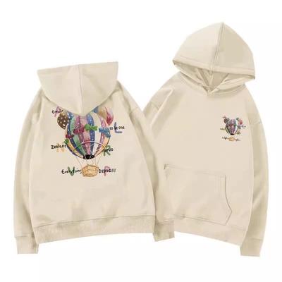 Retro Trendy Brand Hooded Sweatshirt for Women New Style Autumn and Winter Loose Velvet Thickened Top Jacket