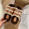 Fashion Fashion Fluffy Women Plush Fur House Slippers Sandals Non-Slip Indoor Boots Female For Home Use Luxury Thick Flats Outdoor Shoes