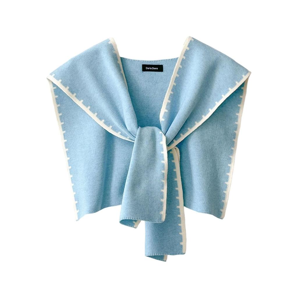 Women's Fashion Knit Shawl Knotted Shirt Scarf Cape