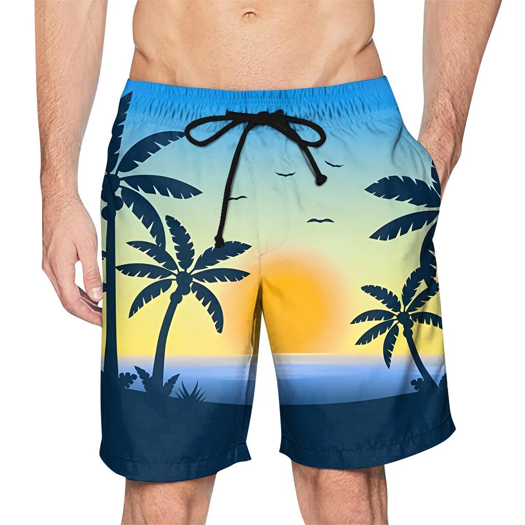 Men's Casual Fashion Shorts Men's Hawaiian Printed Loose Breathable Shorts