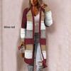 Stylish Women Long Sleeve Striped Patchwork Cardigan Comfy Casual Sweater Female Autumn Long Cardigan