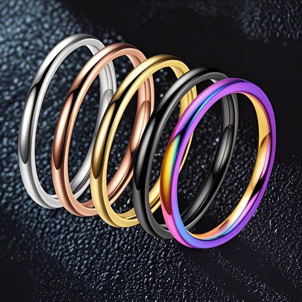 Women's Stainless Steel 2mm Minimalist Ring - Non-Fading Titanium Steel Fashion Accessory