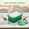 1Set Plastic Vegetable Planters With Tray Rectangular Flowerpots For Balcony Indoor Gardening Breathable Plants Pots Garden Tool