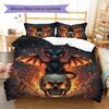 SkeletonDragon Pattern Bedding Quilt Set Quilt Cover Pillowcase Home Decoration Birthday Gift (1 * duvet cover + 2 * pillowcase, without core)