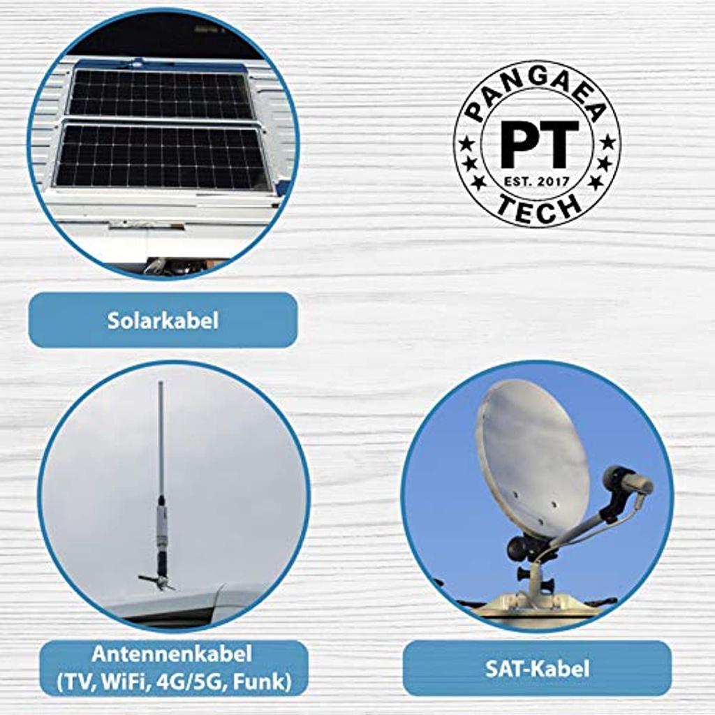 Conducte solare pentru acoperiș Tech 1-way negru pentru ambarcațiune și rulotă - Ghid de cablu impermeabil pentru sistem solar prin satelit și aer condiționat