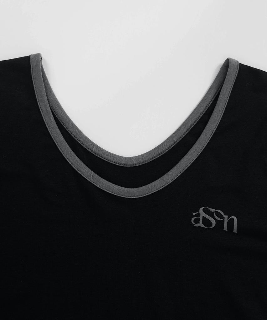 Aejeuon Eve Ringer Tee / Black