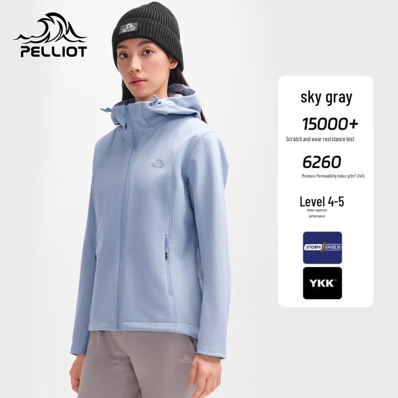 Pelliot Women's Lightweight Warm Windproof Softshell Hooded Jacket
