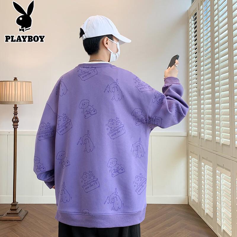 Playboy Men's Casual Long Sleeve Crewneck Top