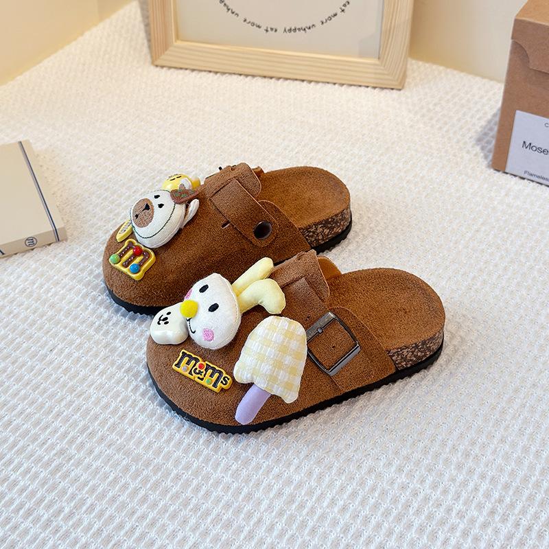 

Girls Retro Flat Slippers New Summer Outdoor Cute Cartoon Fashion Anti Slip Children Shoe Boys Causal Home Kids Mules Shoes 24-25