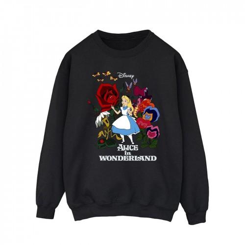 Disney Mens Alice In Wonderland Flowers Sweatshirt