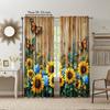 2 Pcs, Versatile Polyester Transparent Curtains for Home Decoration Rustic Sunflower for Use In Bedrooms and Living Rooms