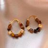 Mellerd Tiger's Eye Ear Cuffs: Luxury Vintage Spliced Circle Earrings