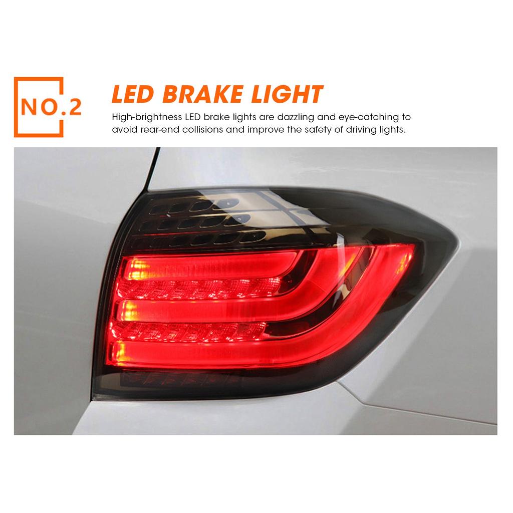 Full LED Tail Lights Assembly Smoke Lens IP67 Waterproof Replacement for Highlander 2012-2014
