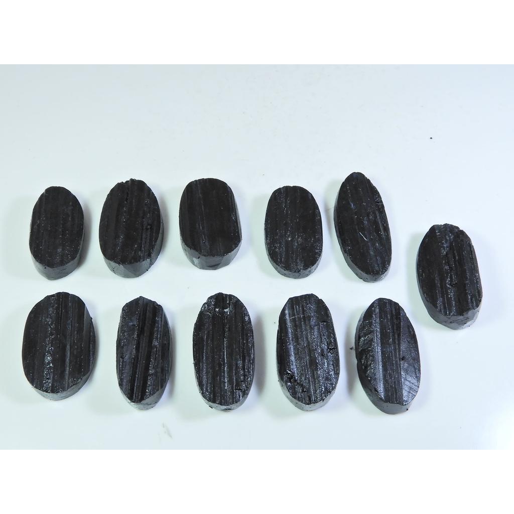 478Cts.Natural Black Tourmaline Oval Shape Cabochon Loose Gemstone 11Pcs Lot C-345