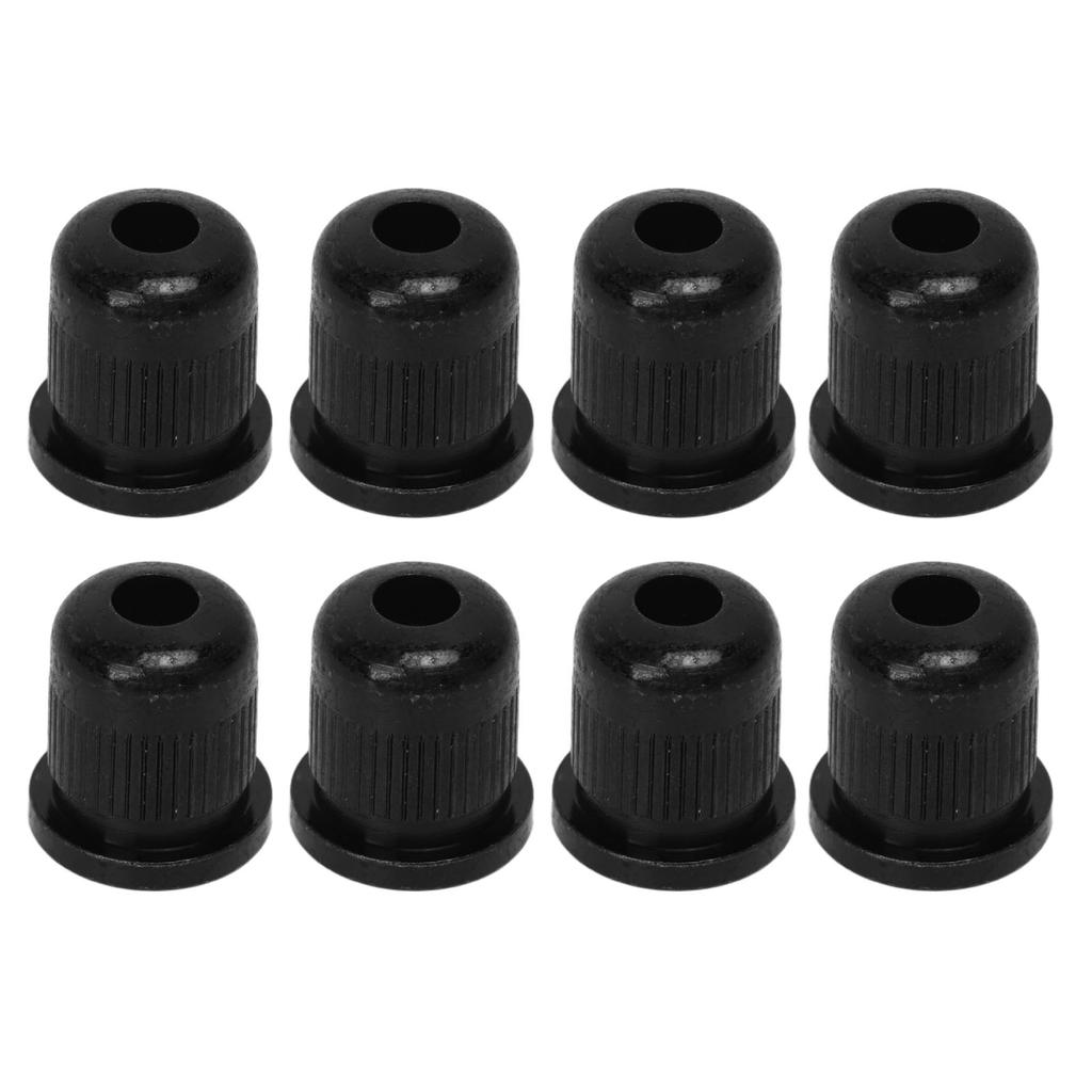 8PCS Guitar String Ferrule Alloy Compact Bass Through Body Buckle for Replacement Black