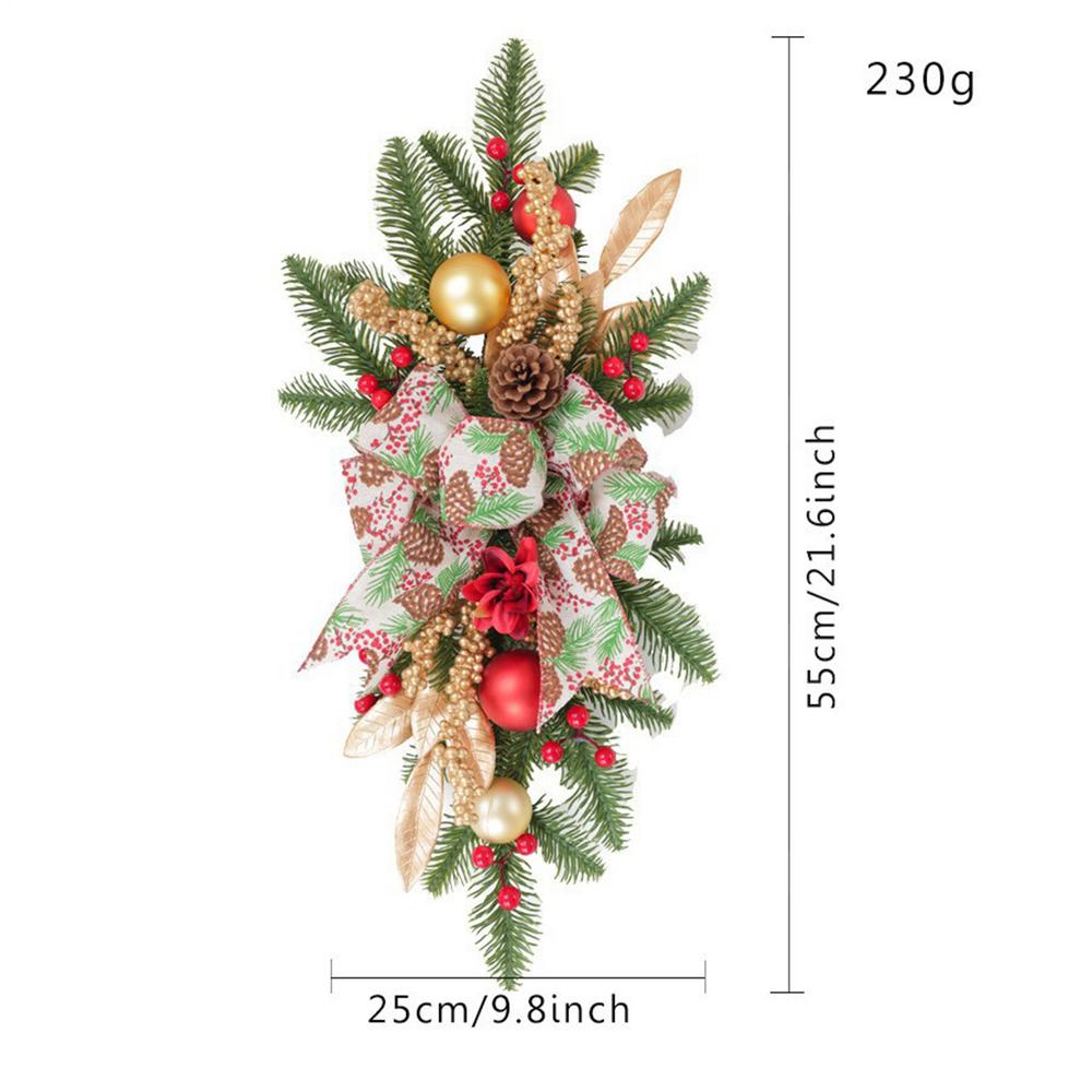 

Without Light Christmas Wreath Centerpiece Decoration Round Holiday Wall Door Hanging Ornament Swag Trim Garland Home Decor