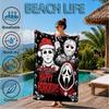 Custom Name Horror Holiday Mashup Beach Towel Microfiber Beach Towel, Lightweight and Quick-Dry, for Summer Travel, Swimming Pool Gift