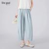 Women's Pleated High-Waist Cropped Casual Pants