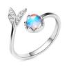 [Rockyu] Jewelry Brand Ring Women's 999 Silver Fish Ring Casual Engagement Wedding Ring Stylish Accessory
