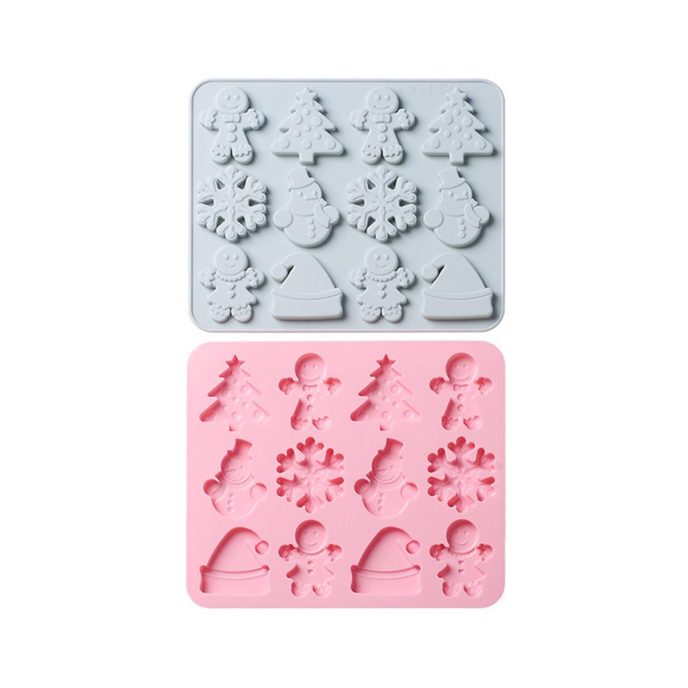 Gingerbread Man Snowflake Christmas Holiday Chocolate Silicone Mold Cookies Candy and Brown Sugar Cake Mold