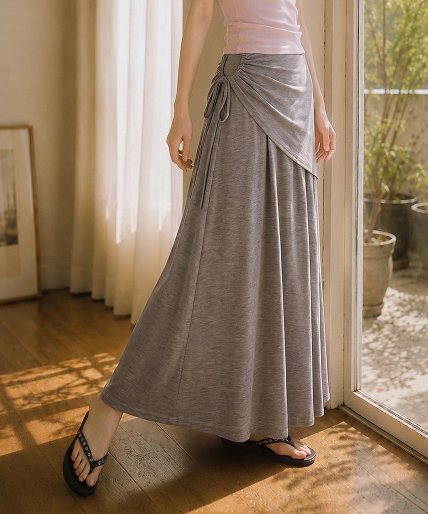 Top Mädchen Seitlicher Lochpunkt Trikot Langer Rock_T613Bt732