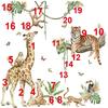 wondever Large Jungle Animal Tree Branch Wall Stickers Safari Giraffe Tiger Monkey Peel and Stick Wall Art Decals for Baby Nursery Kids Bedroom