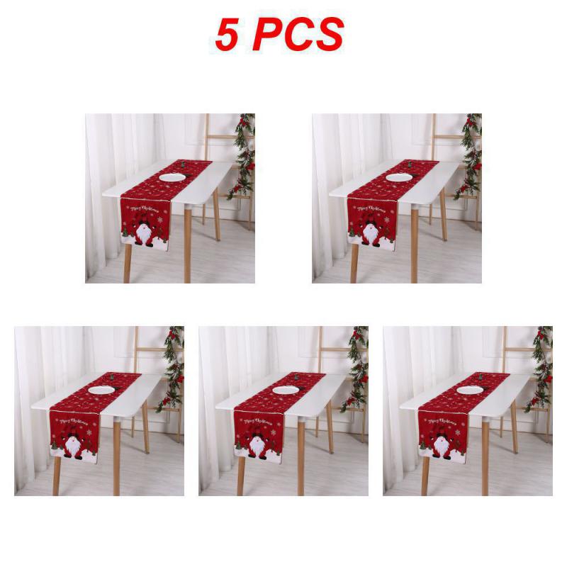 Linen Christmas Table Runner Snowman Xmas Tree Home Dining Table Cover Tablecloth 2024 Navidad Noel Christmas Decorations 2025