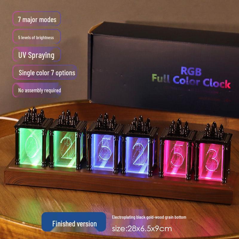 RGB Simulated Nixie Tube Desktop Clock - DIY Gaming Room Ornament