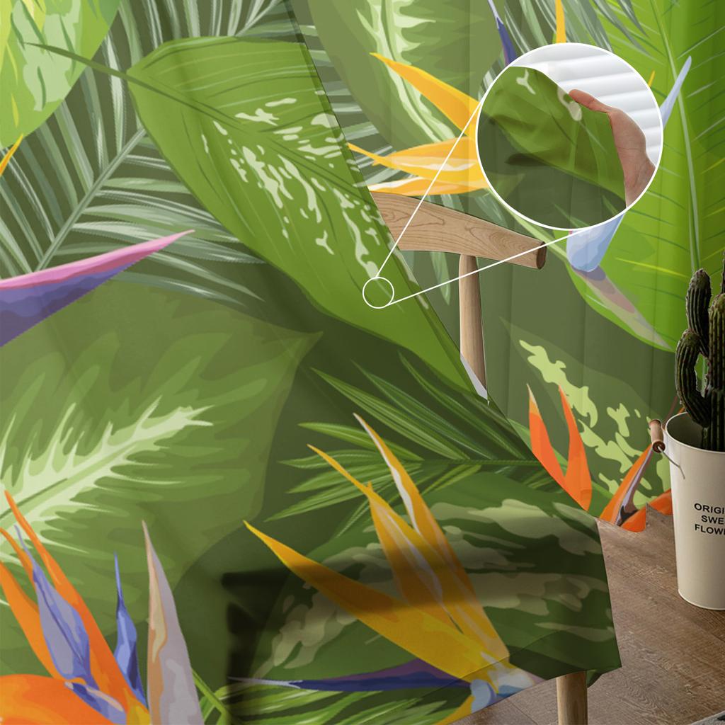 Tropická rostlina Havaj Palmové listy Tyl Průsvitné okenní závěsy do obývacího pokoje do ložnice Moderní voálové závěsy z organzy