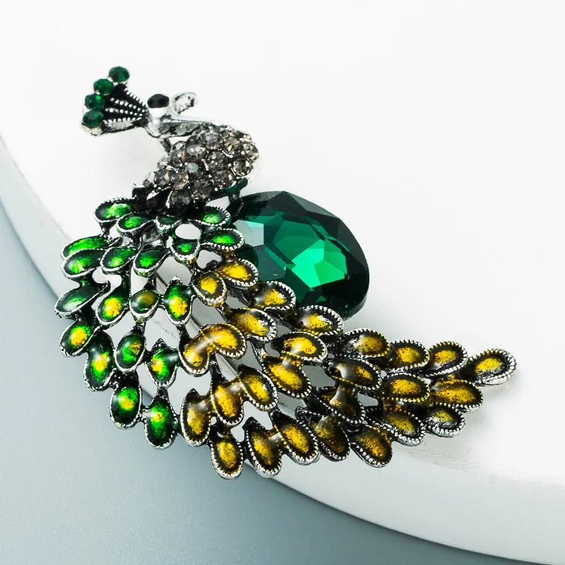 

Fashion Peacock Brooch for Women Men Gothic Peacock Animal Brooches Pins Jewelry Trendy Accessories Party Gifts жёлтый