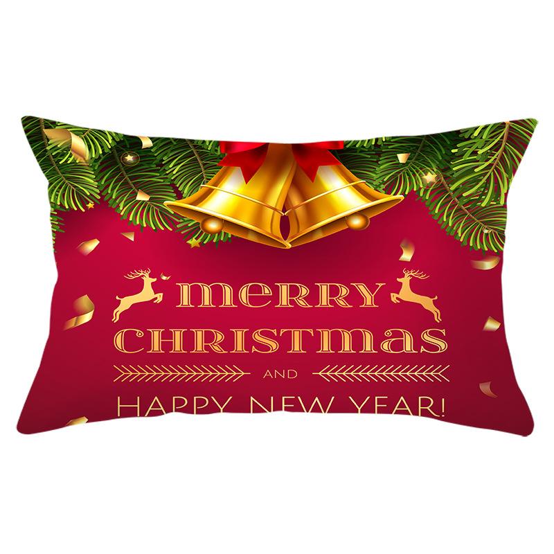 Christmas Simple Print Series Peach Skin Waist Pillowcase Home Sofa Pillowcase Office Pillowcase