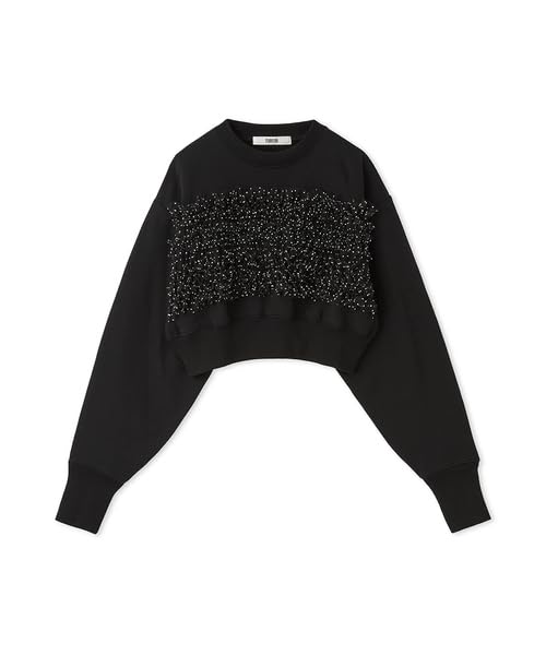 Furfur Tulle Frill Combination Sweatshirt RWCT251019 Black Women's